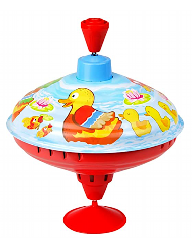 Trottola in metallo con paperelle 16cm giocattolo bimbi |shopincasa.it