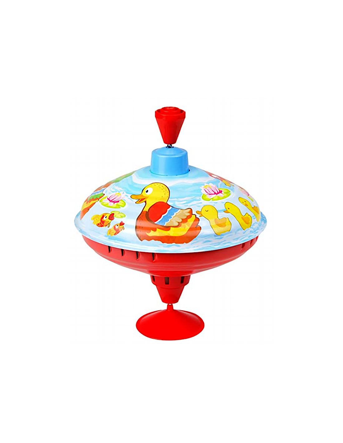 Trottola in metallo con paperelle 16cm giocattolo bimbi |shopincasa.it