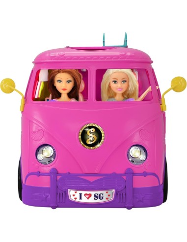 Sparkle Girlz Glam Camper Van 100262, retrò e apribile per bambole | Shop in Casa