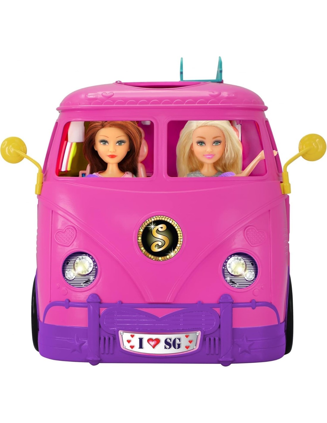 Sparkle Girlz Glam Camper Van 100262, retrò e apribile per bambole | Shop in Casa