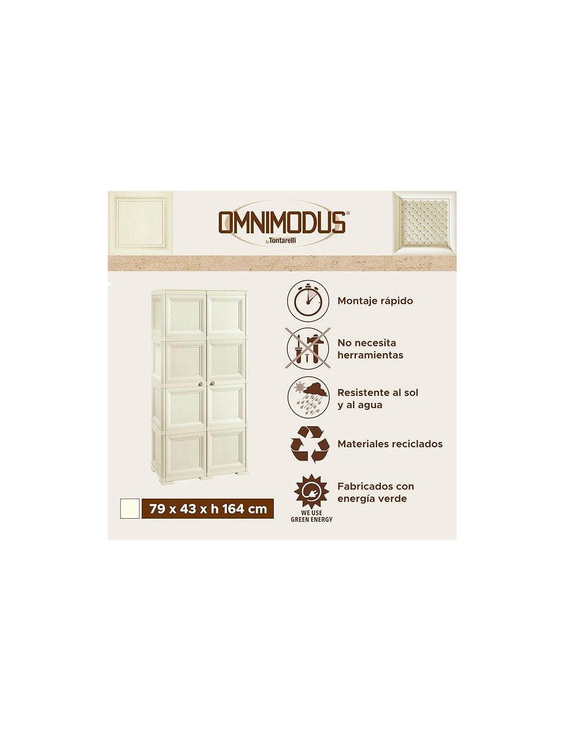 ARMADIETTI: vendita online Tontarelli, armadio 4 moduli, Angora, 43x79x164 cm, armadio modulare, organizer casa, ufficio in o...