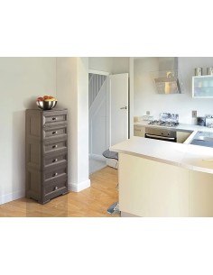 CASSETTIERE: vendita online Tontarelli, cassettiera stretta, 4 cassetti piccoli, angora, 40x47x85,5 cm, mobile contenitore, o...
