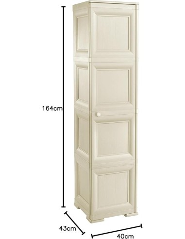 CASSETTIERE: vendita online Tontarelli, colonnina 4 moduli, ante lisce, angora, 43x40x164 cm, mobile contenitore, armadio sal...