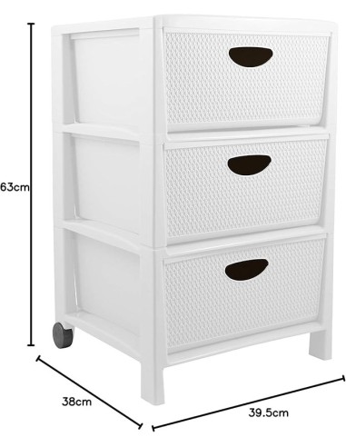 CASSETTIERE: vendita online Cassettiera, Belli e Forti, 38x39,5x63 cm, colore Bianco, polipropilene, cassettiera grande multi...
