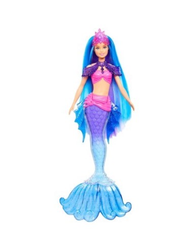 BARBIE MERMAID POWER HHG52, SIRENA MALIBU ROBERTS, CON CUCCIOLO, PINNE INTERCAMBIABILI, SPAZZOLA E ACCESSORI, GIOCATTOLO 3+ ANNI