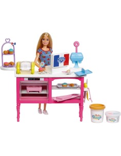 BARBIE  PLAYSET CAFFETTERIA HJY19, BAMBOLA MALIBU, 18 ACCESSORI PASTICCERIA, GIOCO PER BAMBINI 5+ ANNI 2