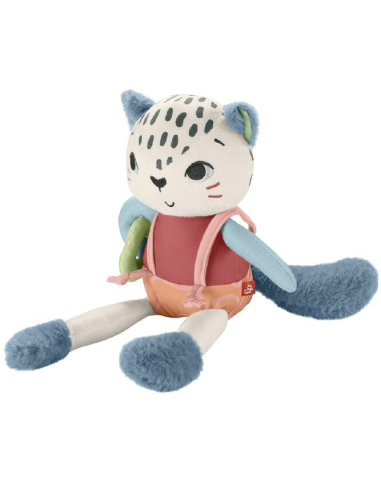 LEOPARDINO ECO AMICI DEL PIANETA FP HKD64 – PELUCHE SENSORIALE FISHER-PRICE DA 3 MESI, 95% MATERIALE RICICLATO, 31×18×21 CM