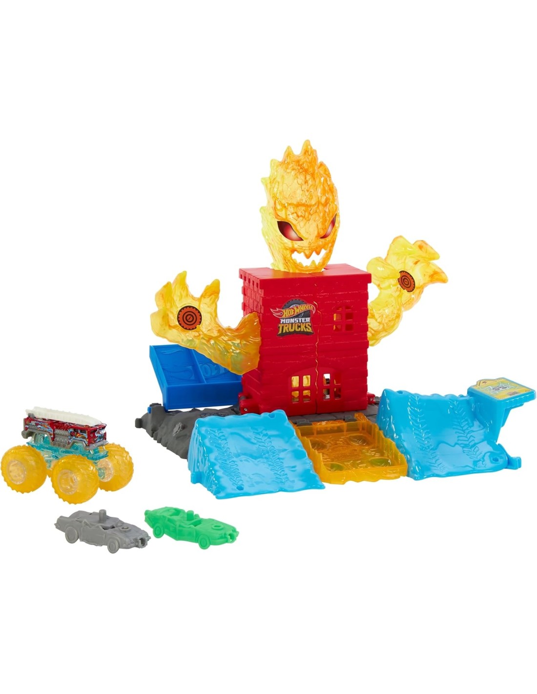 HOT WHEELS MONSTER TRUCKS, ARENA DEGLI SCONTRI, PLAYSET COLLEGABILE, VEICOLO MONSTER TRUCK, 2 MACCHININE, 4+ ANNI, HTP39