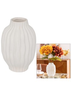 VASI D'ARREDO: vendita online Vaso Fernan, Ceramica Bianca, Alto 22 cm, Diametro 15 cm in offerta