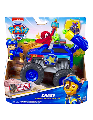 GIOCATTOLO PUBBLICIZZATO: vendita online Paw Patrol Rescue Wheels Monster Truck “Chase” con 2 Proiettili e Figure – Spin Mast...