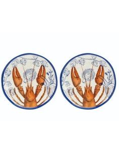 MELAMINA: vendita online Set, 2, Piatti Piani, Ocean Life, Melamina, Diametro 27 cm in offerta