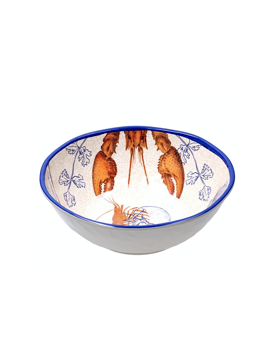 MELAMINA: vendita online Insalatiera, Ocean Life, 28 cm, Rose&Tulipani, melamina, blu arancione, stile marino, tavola mediter...