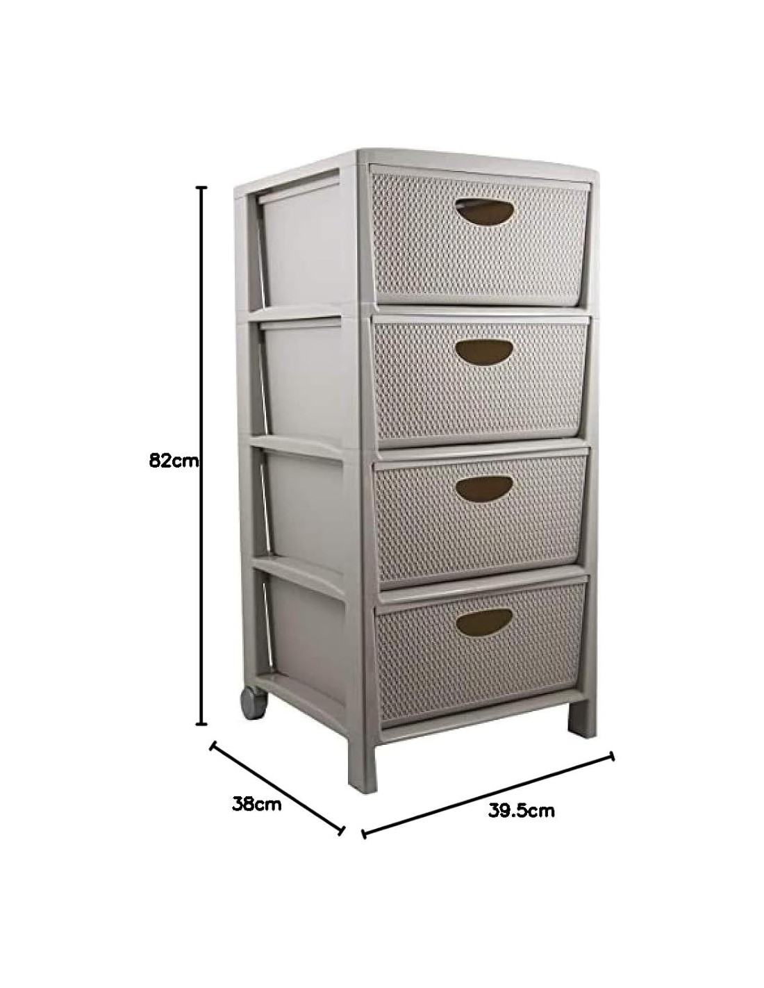 CASSETTIERE: vendita online Cassettiera, Belli e Forti, 39,5x38x82 cm, 4 cassetti intreccio, bianco e tortora, cassettiera po...