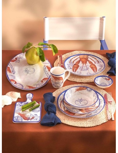 MELAMINA: vendita online Insalatiera, Ocean Life, 28 cm, Rose&Tulipani, melamina, blu arancione, stile marino, tavola mediter...