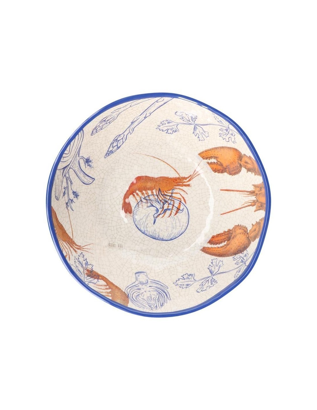 MELAMINA: vendita online Insalatiera, Ocean Life, 28 cm, Rose&Tulipani, melamina, blu arancione, stile marino, tavola mediter...