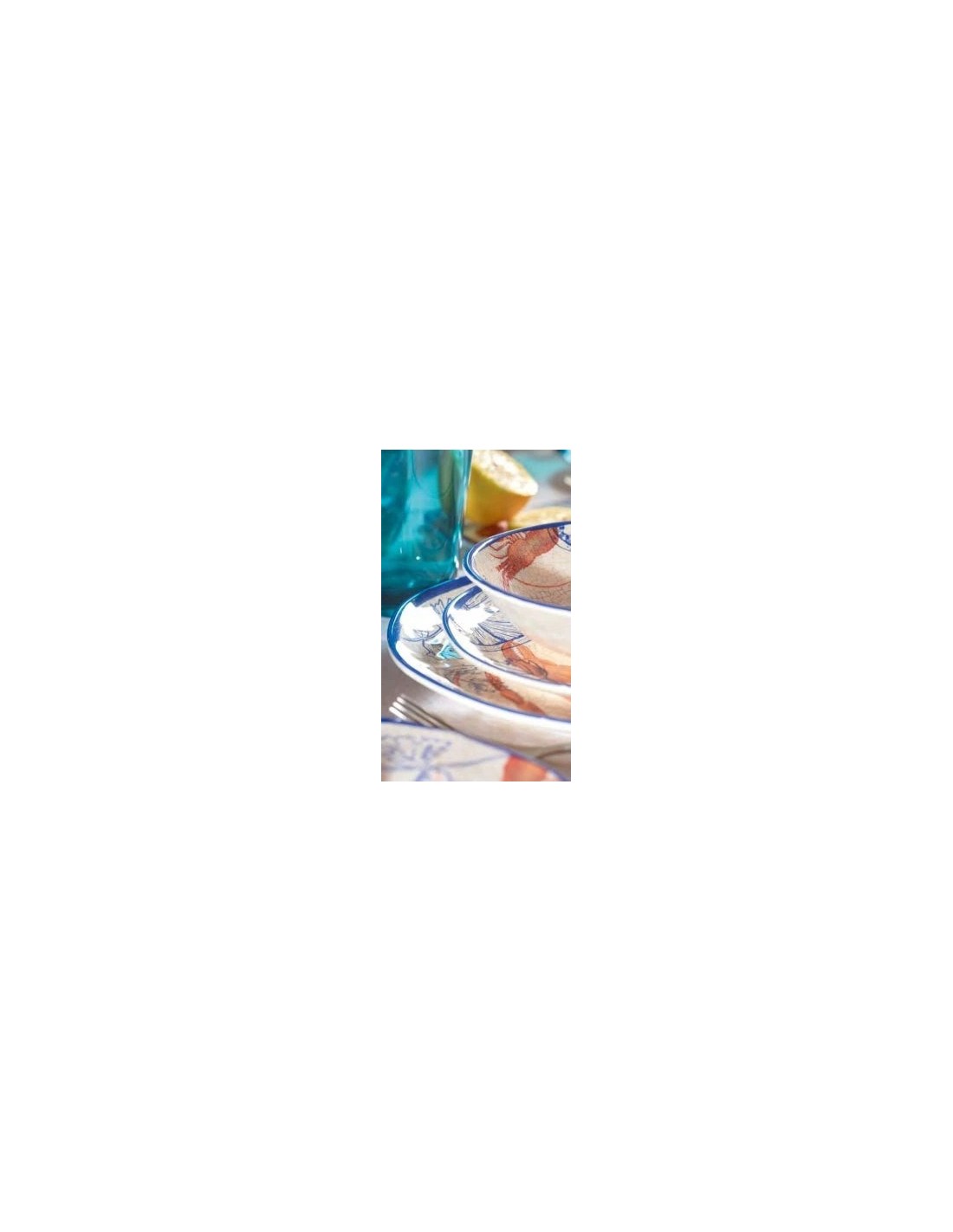 MELAMINA: vendita online Set 2, Piatti Fondi, Ocean Life, Melamina, Diametro 19 cm in offerta