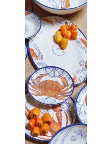 MELAMINA: vendita online Set 2, Piatti Fondi, Ocean Life, Melamina, Diametro 19 cm in offerta