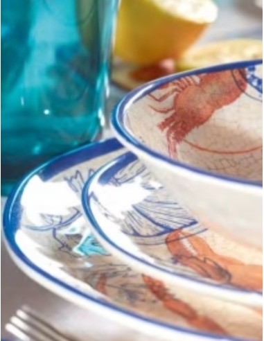 MELAMINA: vendita online Set, 2, Piatti Piani, Ocean Life, Melamina, Diametro 27 cm in offerta