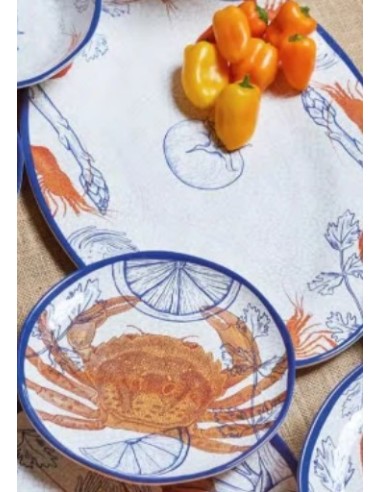 MELAMINA: vendita online Set, 2, Piatti Piani, Ocean Life, Melamina, Diametro 27 cm in offerta