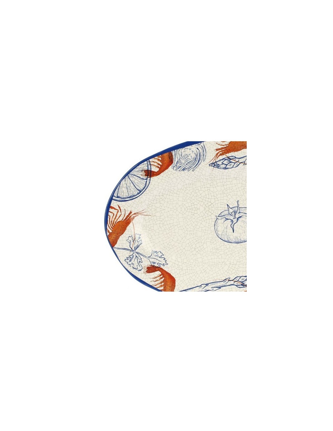 MELAMINA: vendita online Vassoio Ovale, Rose & Tulipani, Ocean Life, Melamina, 45x30 cm, Multicolor in offerta