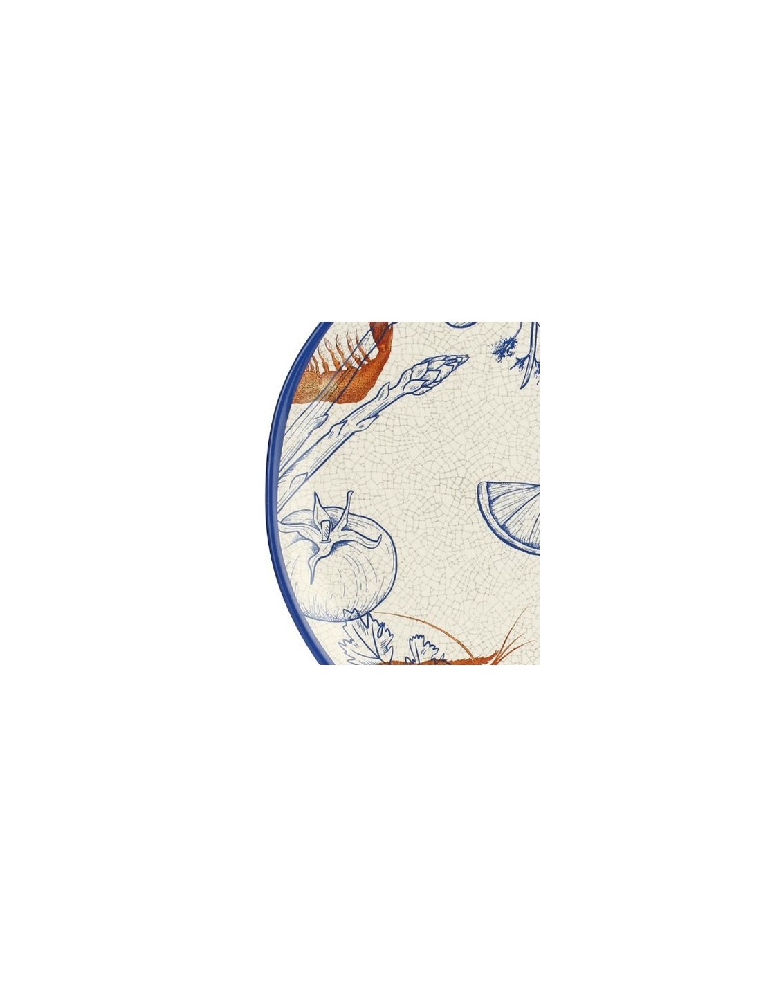 MELAMINA: vendita online Vassoio Rotondo, Ocean Life, Rose & Tulipani, Melamina, 42 cm, Blu e Arancione in offerta