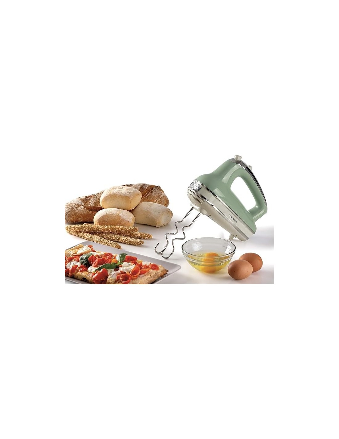 SBATTITORI: vendita online Ariete 1548 Sbattitore Vintage, 450W, 5 Velocità + Turbo, 2 Fruste Inox, Verde in offerta