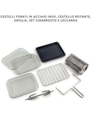 FORNI E MICROONDE: vendita online Ariete 4632 Friggitrice ad Aria e Forno, 2in1, 1400W, 16 Litri, Timer 60 Min, Accessori Ino...
