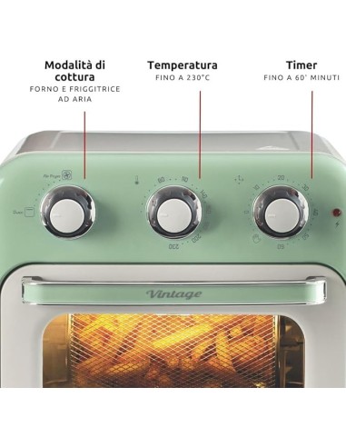 FORNI E MICROONDE: vendita online Ariete 4632 Friggitrice ad Aria e Forno, 2in1, 1400W, 16 Litri, Timer 60 Min, Accessori Ino...