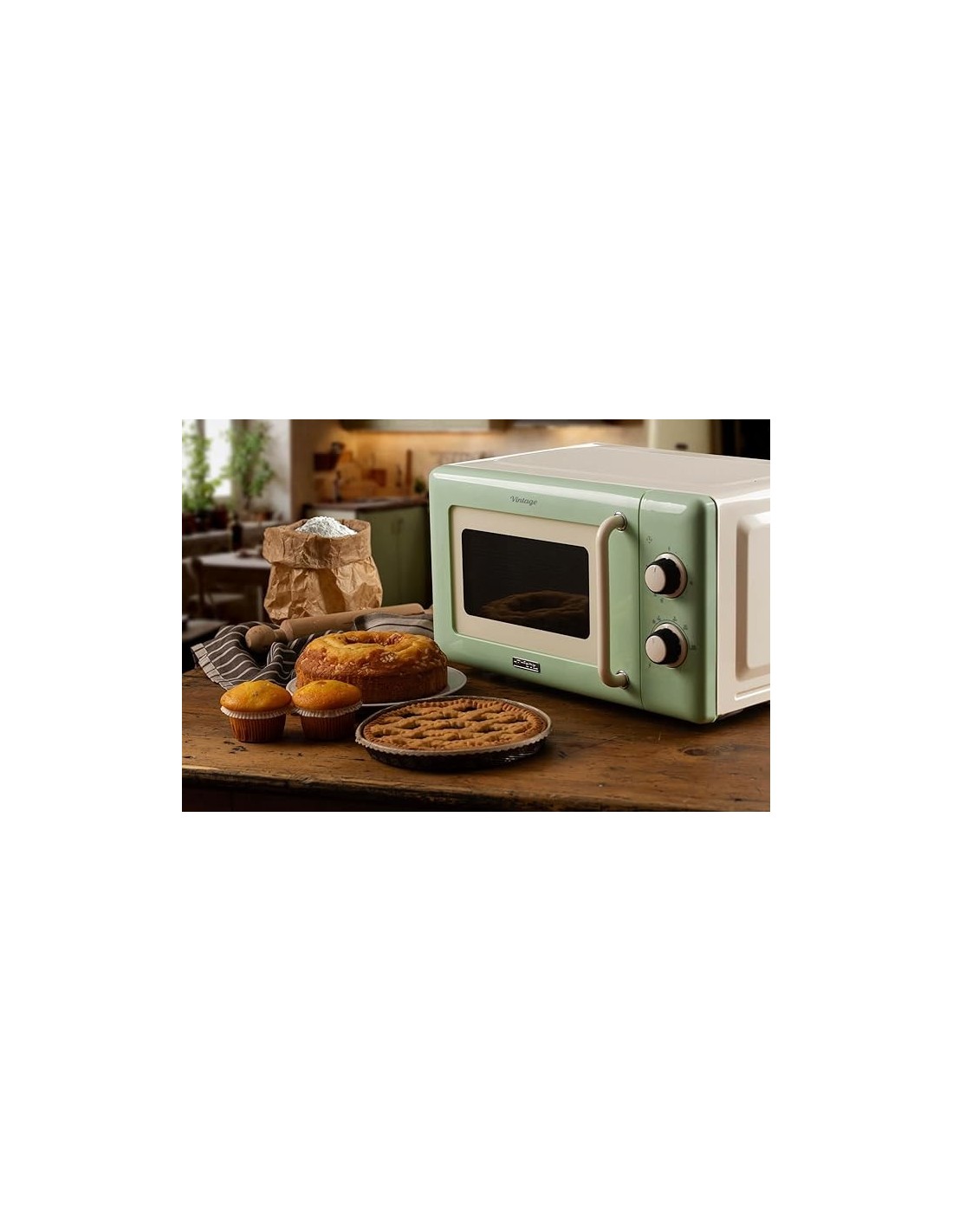 FORNI E MICROONDE: vendita online Ariete 3960 Forno a Microonde Vintage, 800W, 20 Litri, 6 Livelli, Timer 30 Min, Verde in of...