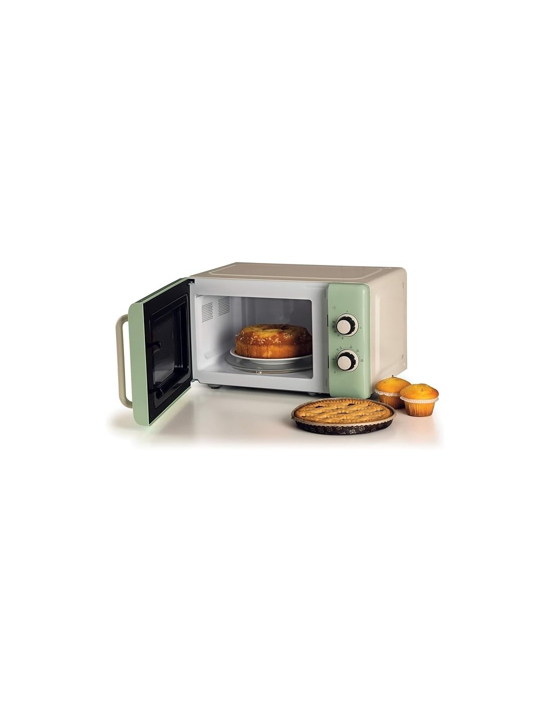 FORNI E MICROONDE: vendita online Ariete 3960 Forno a Microonde Vintage, 800W, 20 Litri, 6 Livelli, Timer 30 Min, Verde in of...
