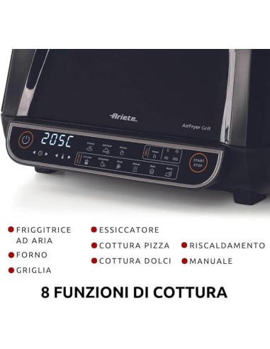 FRIGGITRICI: vendita online Ariete 4635 Air Fryer Grill, Friggitrice ad Aria, Griglia, 8L, 1700W, 8 Funzioni, Timer, Nero in ...