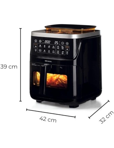 FRIGGITRICI: vendita online Ariete 4636 Friggitrice ad Aria, Funzione Vapore, Grill, 1700W, 10 Funzioni, Cestello Trasparente...