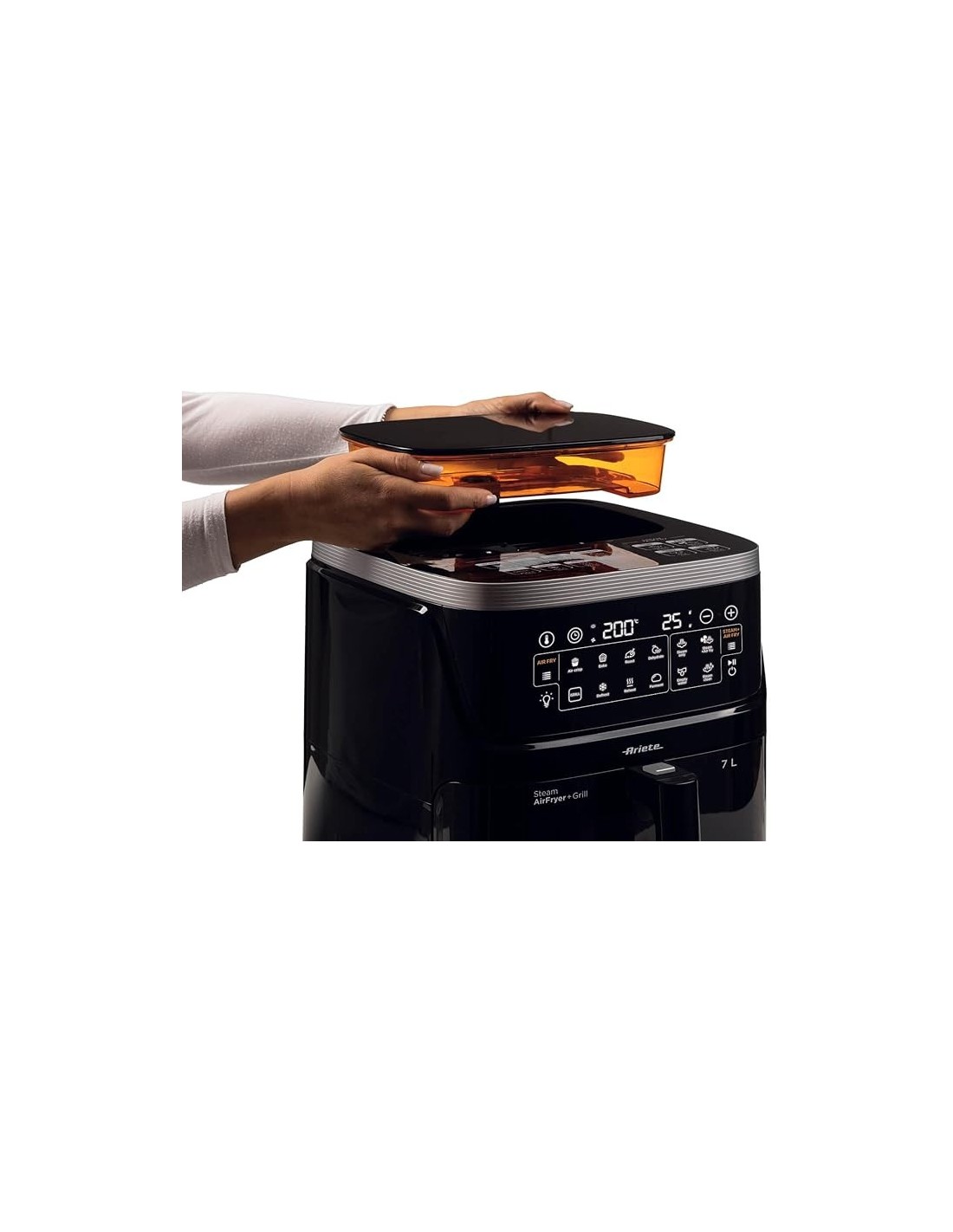 FRIGGITRICI: vendita online Ariete 4636 Friggitrice ad Aria, Funzione Vapore, Grill, 1700W, 10 Funzioni, Cestello Trasparente...
