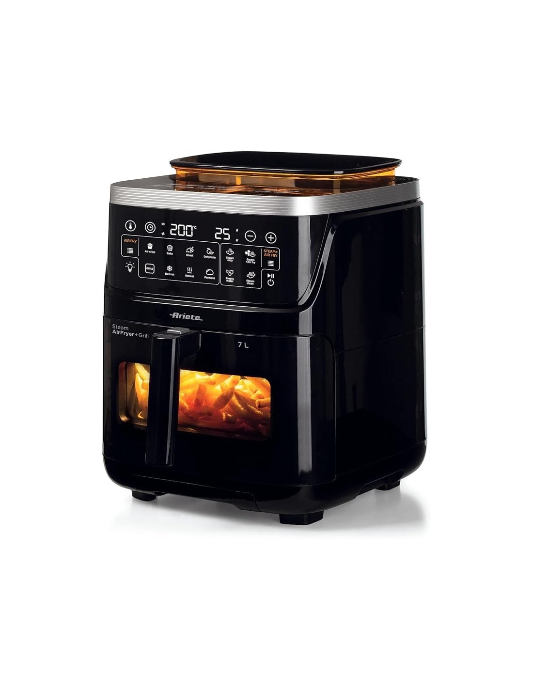 FRIGGITRICI: vendita online Ariete 4636 Friggitrice ad Aria, Funzione Vapore, Grill, 1700W, 10 Funzioni, Cestello Trasparente...