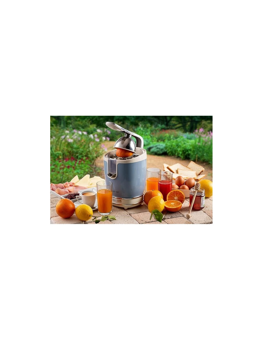 SPREMIAGRUMI: vendita online Ariete 413 Spremiagrumi Elettrico con Leva, 85W, Salvagoccia, Design Vintage, Celeste in offerta