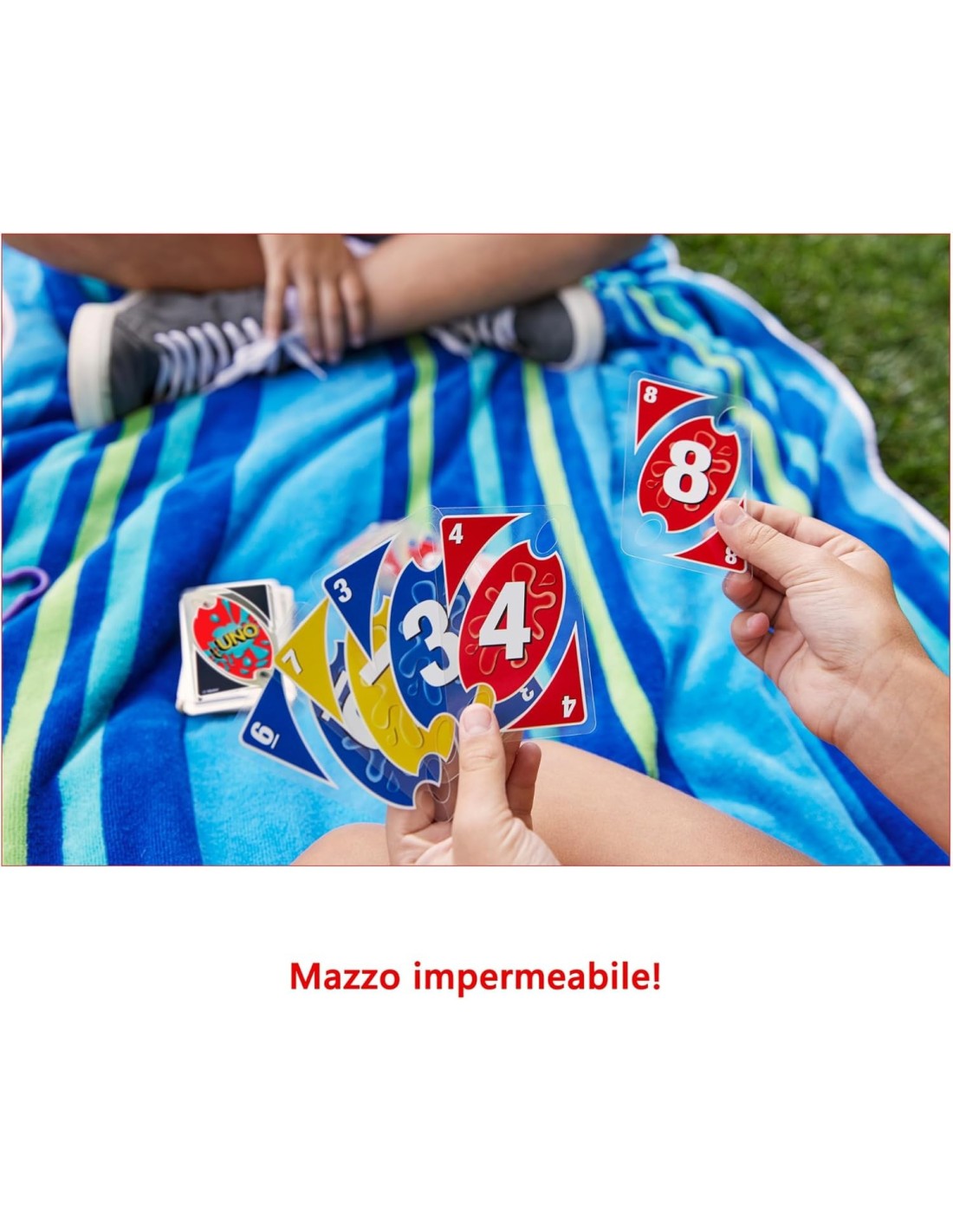 GIOCATTOLO PUBBLICIZZATO: vendita online UNO H2O, Gioco di Carte Resistente all'Acqua, Carte Plastificate, Clip Portamazzo, G...