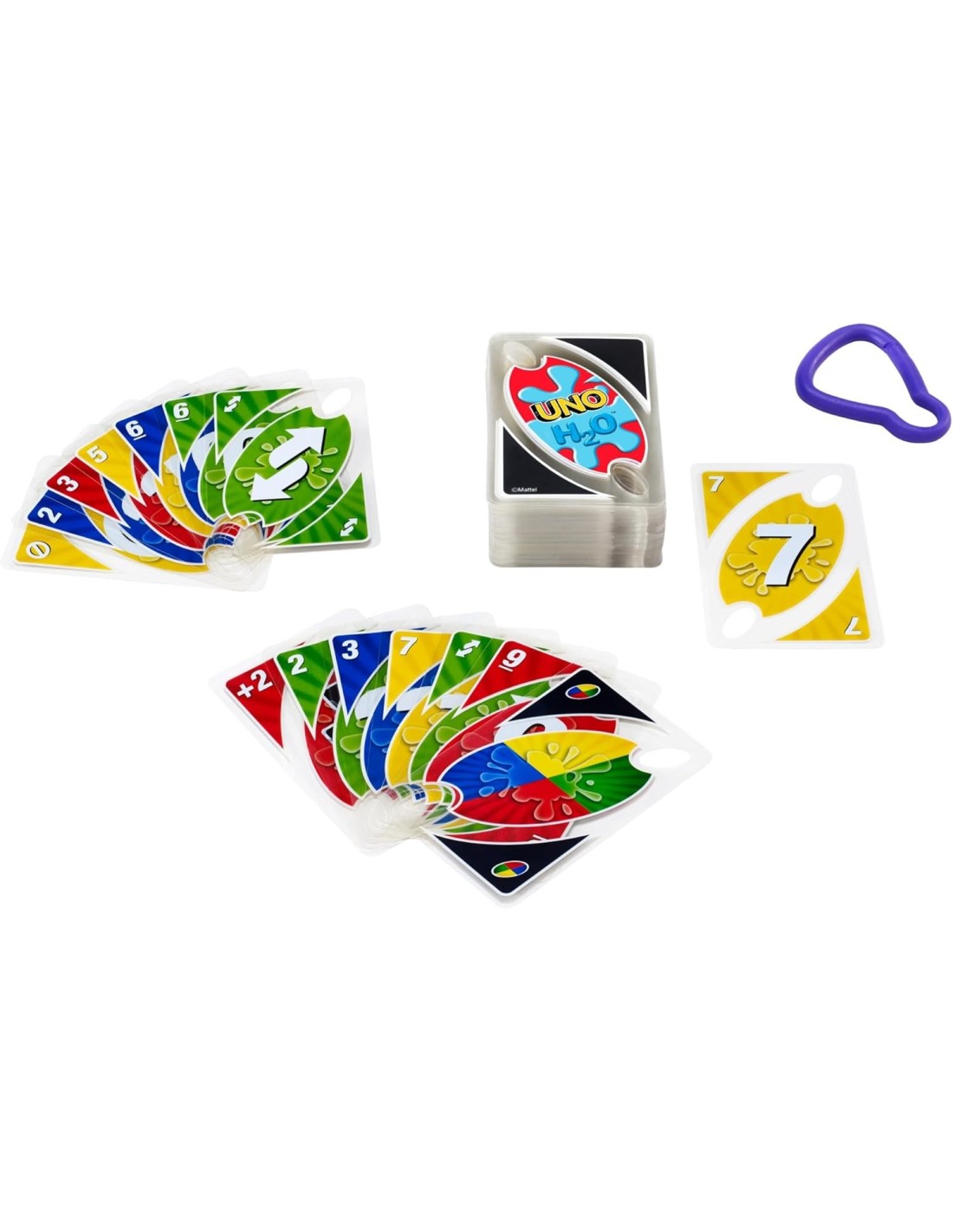 GIOCATTOLO PUBBLICIZZATO: vendita online UNO H2O, Gioco di Carte Resistente all'Acqua, Carte Plastificate, Clip Portamazzo, G...