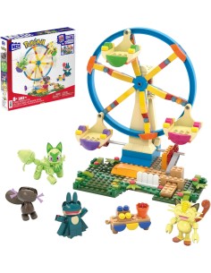 MEGA POKÉMON HXF80, RUOTA PANORAMICA, SET COSTRUZIONI CON PIKACHU, PANCHAM E POKÉ BALL, GIOCO BAMBINI +6 ANNI 2