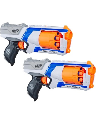 NERF B8995 STRONGARM DUAL PACK, 2 BLASTER LANCIA DARDI, GIOCO BAMBINI +8 ANNI