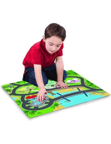 PAW PATROL PAW123040, PLAYMAT IN FELTRO CON VEICOLO, TAPPETO GIOCO MORBIDO, GIOCO BAMBINI +3 ANNI