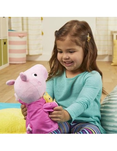 PEPPA PIG PEPPA NINNA NINNA, PELUCHE MUSICALE CON ORSO, 3 CANZONI, 3 FRASI, GIOCO BAMBINI +3 ANNI