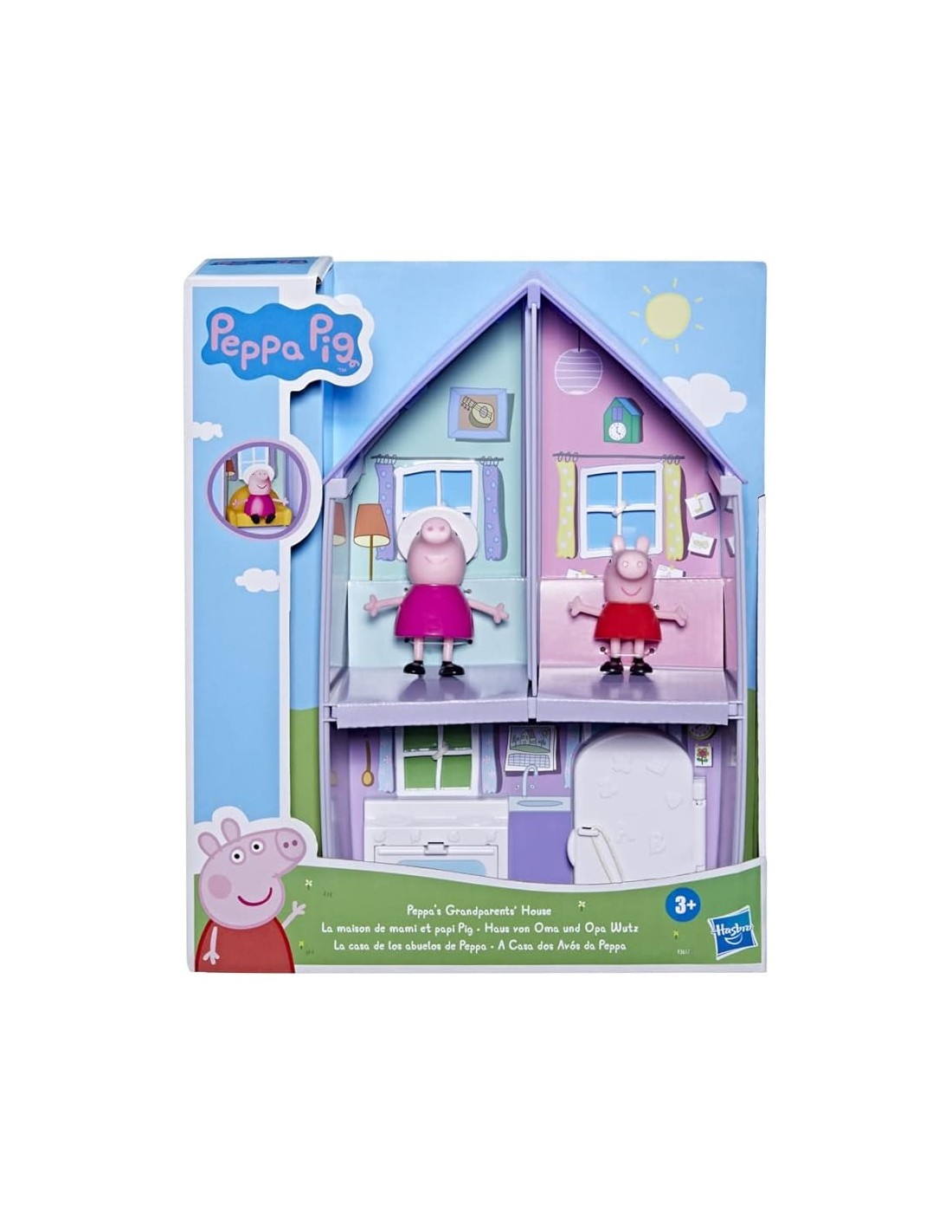 PEPPA PIG CASA DEI NONNI - SET GIOCO CON 2 PERSONAGGI E 3 ACCESSORI, BAMBINI +3 ANNI, MULTICOLORE