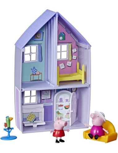 PEPPA PIG CASA DEI NONNI -  SET GIOCO CON 2 PERSONAGGI E 3 ACCESSORI, BAMBINI +3 ANNI, MULTICOLORE