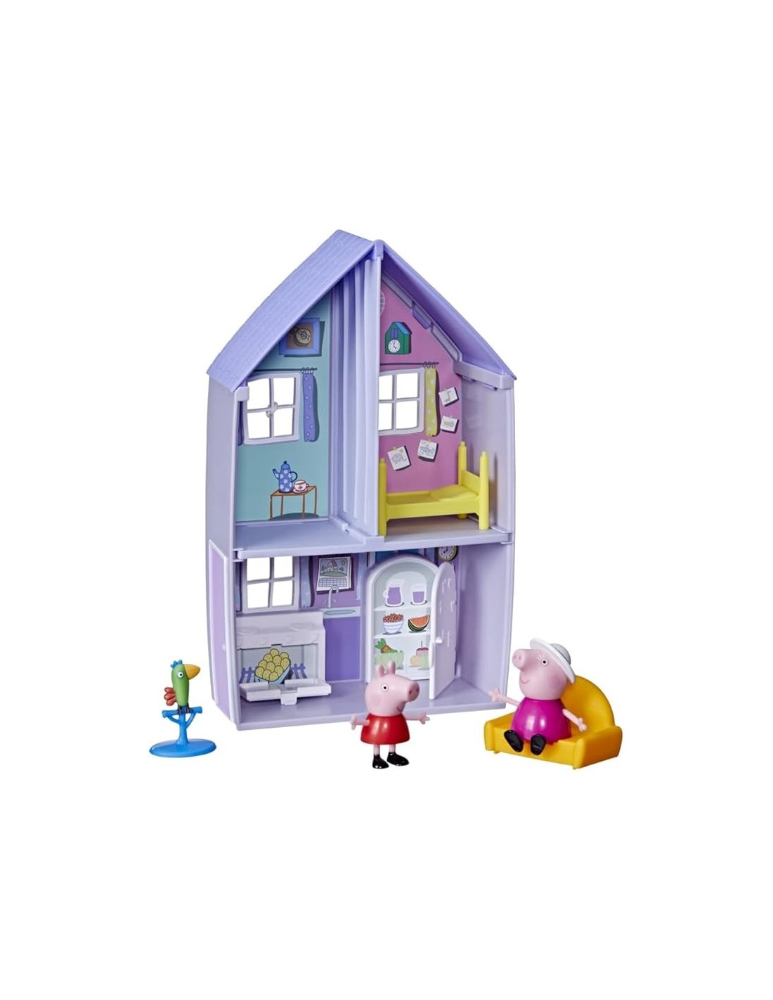 PEPPA PIG CASA DEI NONNI - SET GIOCO CON 2 PERSONAGGI E 3 ACCESSORI, BAMBINI +3 ANNI, MULTICOLORE