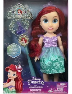 PRINCESS 21338 ARIEL, BAMBOLA CON ACCESSORI, GIOCATTOLO DISNEY, BAMBINA 3+, CAPELLI ROSSI, CODA SIRENA