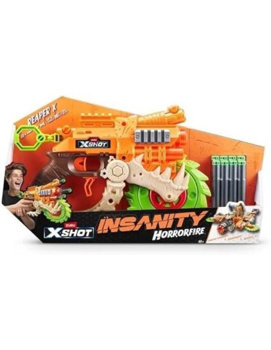 X-SHOT 36730 INSANITY HORRORFIRE, BLASTER A PROIETTILI IN SCHIUMA, ALTA POTENZA