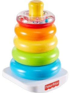 FISHER-PRICE GKD51 PIRAMIDE 5 ANELLI COLORATI CON BASE OSCILLANTE, GIOCATTOLO EDUCATIVO 6+ MESI