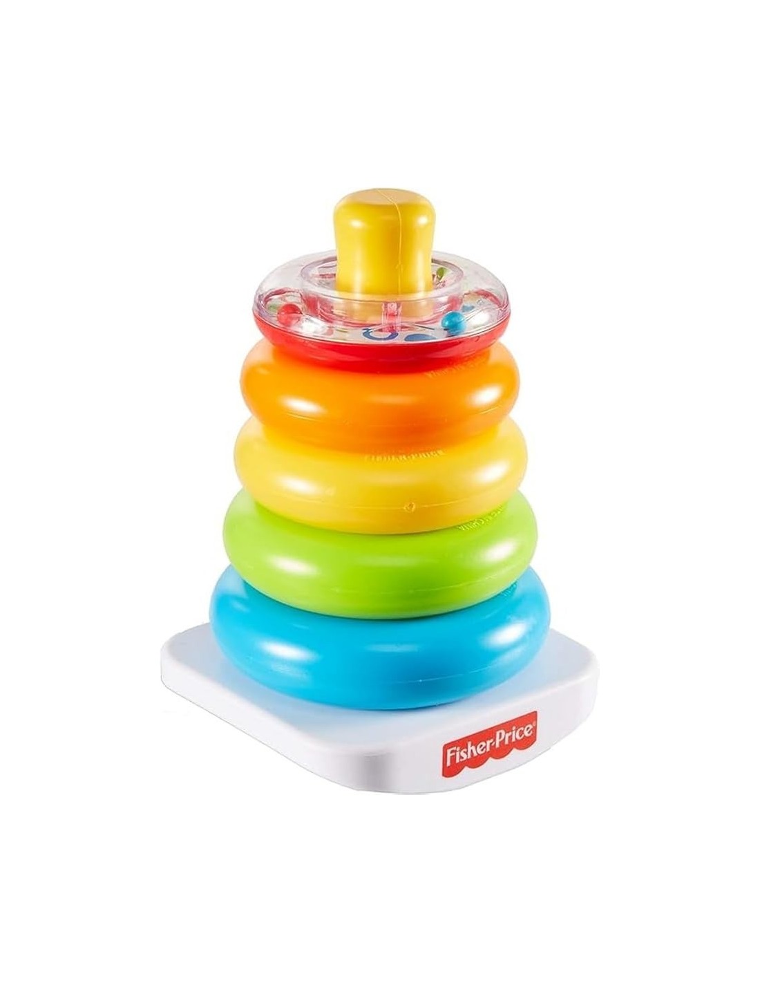 FISHER-PRICE GKD51 PIRAMIDE 5 ANELLI COLORATI CON BASE OSCILLANTE, GIOCATTOLO EDUCATIVO 6+ MESI