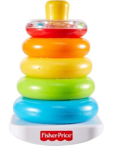 FISHER-PRICE GKD51 PIRAMIDE 5 ANELLI COLORATI CON BASE OSCILLANTE, GIOCATTOLO EDUCATIVO 6+ MESI
