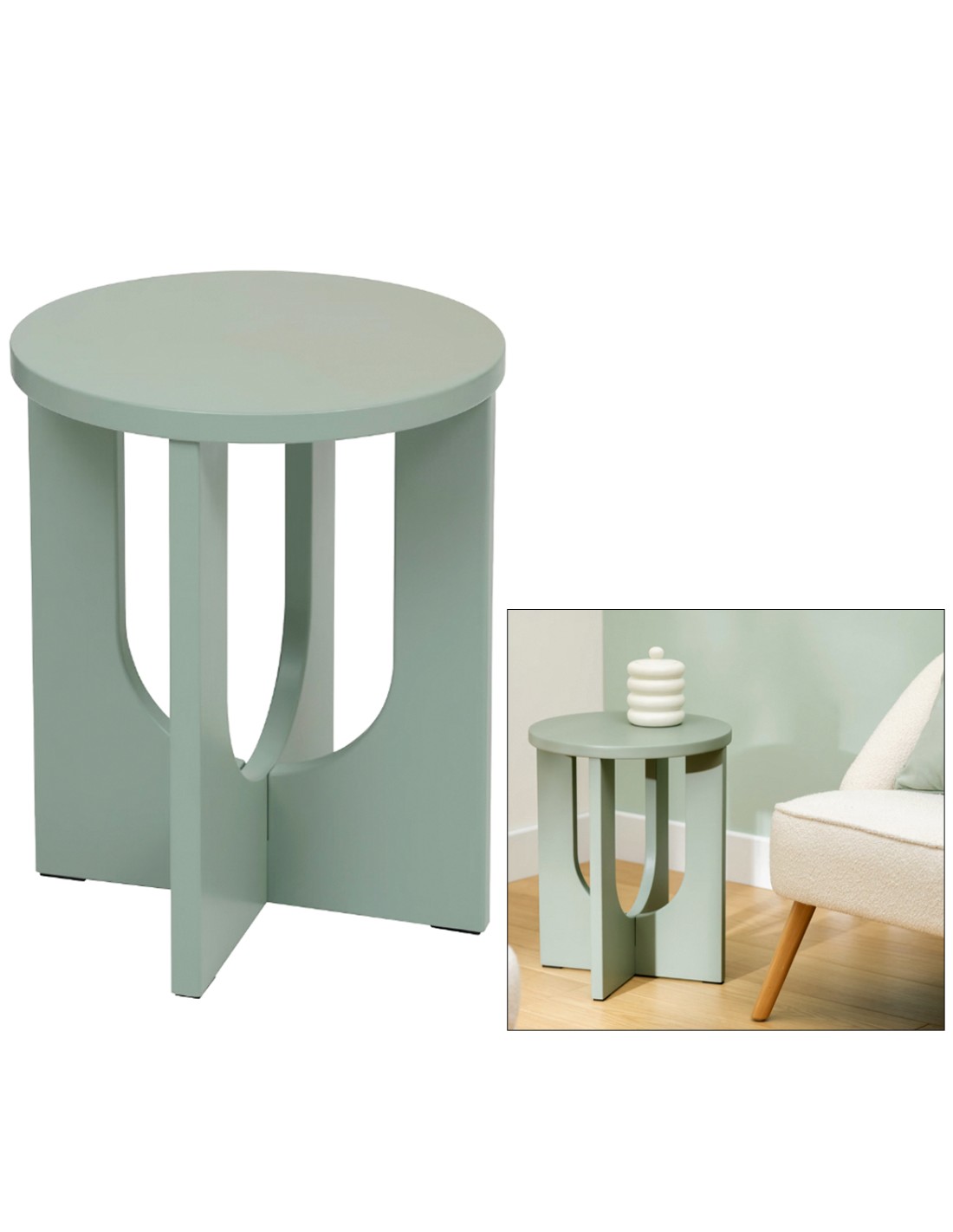 TAVOLINO 206046D BLOOM VERDE 40X50CM MDF